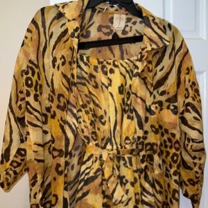 Strapless tiger print vintage jumpsuit with top size Medium.